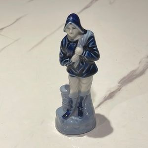 VINTAGE ANTIQUE💙 Antique Blue Painted Figurine